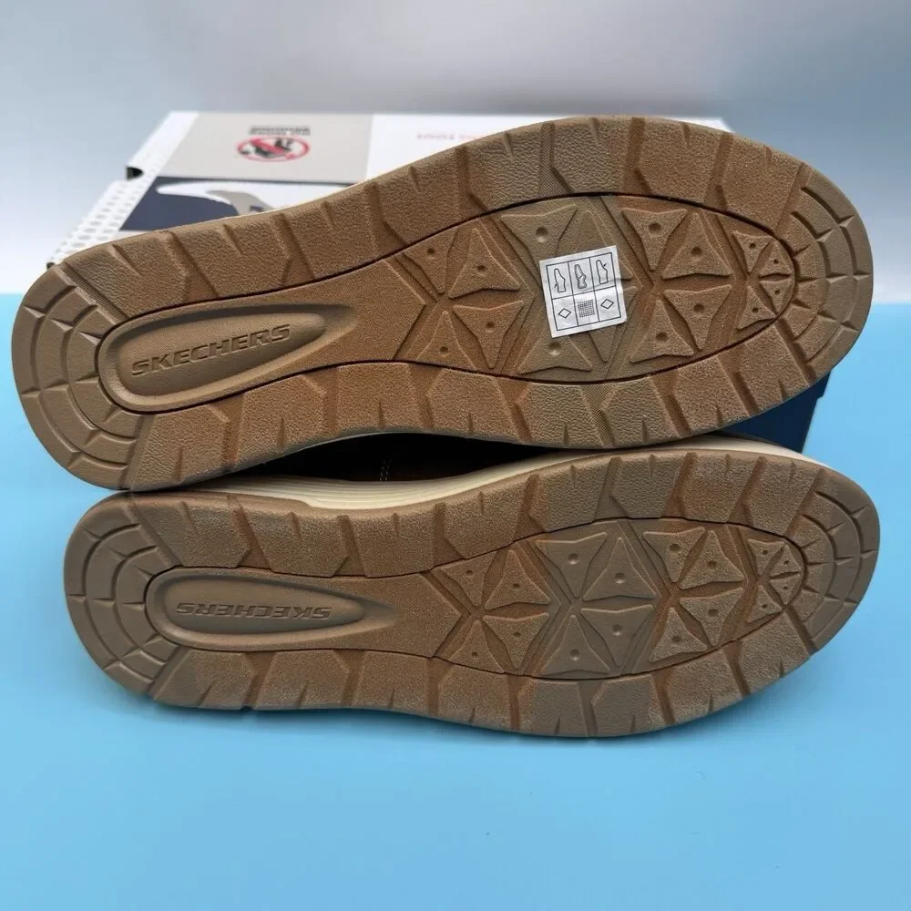 Skechers Men's Swift Fit Hands Free Memory Foam Casual Shoe Brown Size 8.5